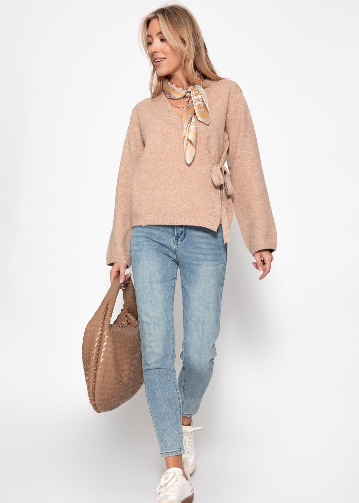 Wrap cardigan - light brown