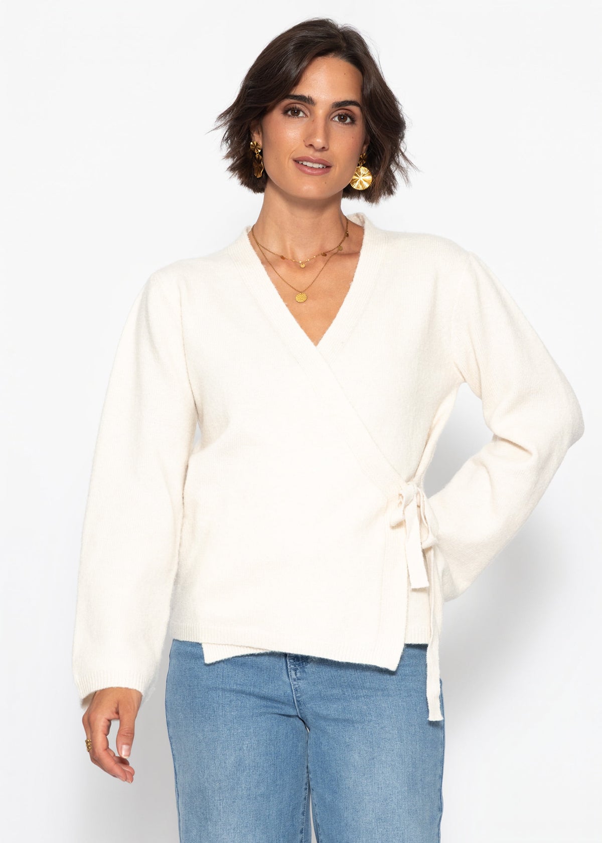 Wrap cardigan - off-white