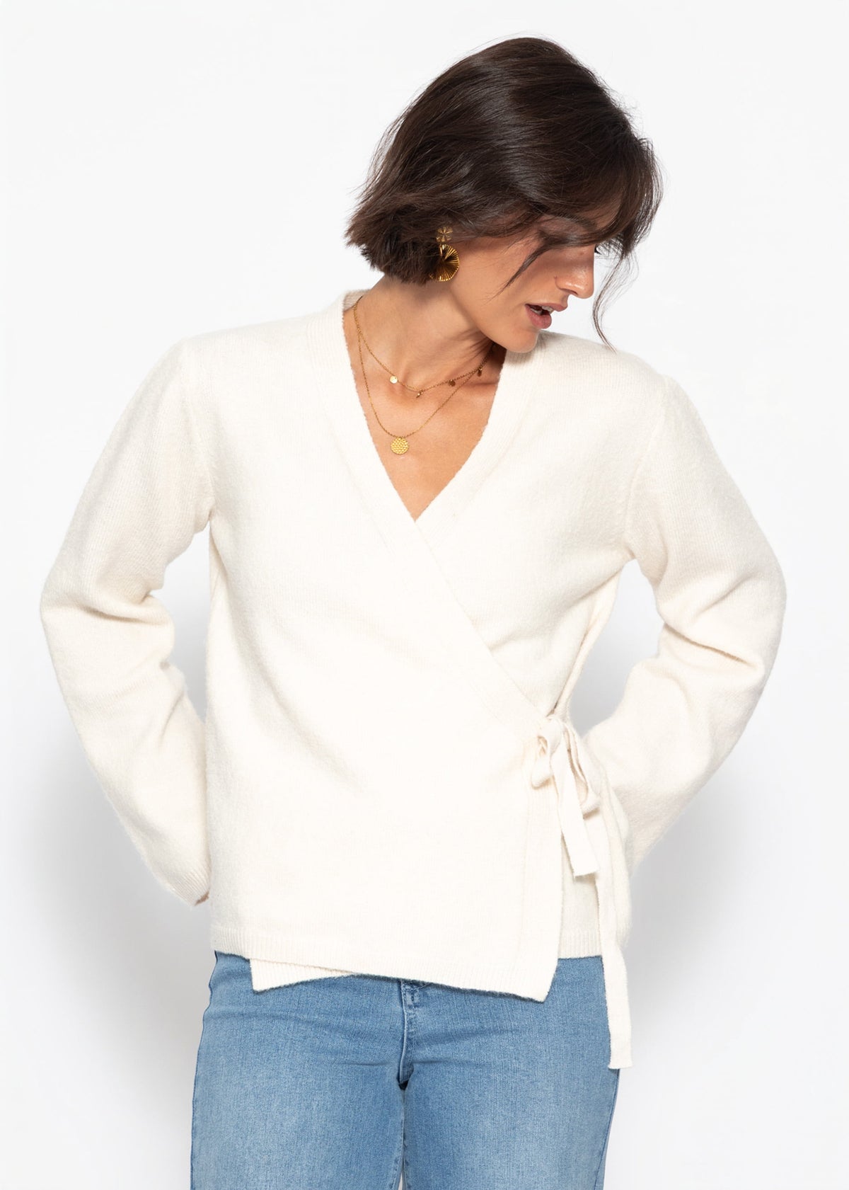 Wrap cardigan - off-white