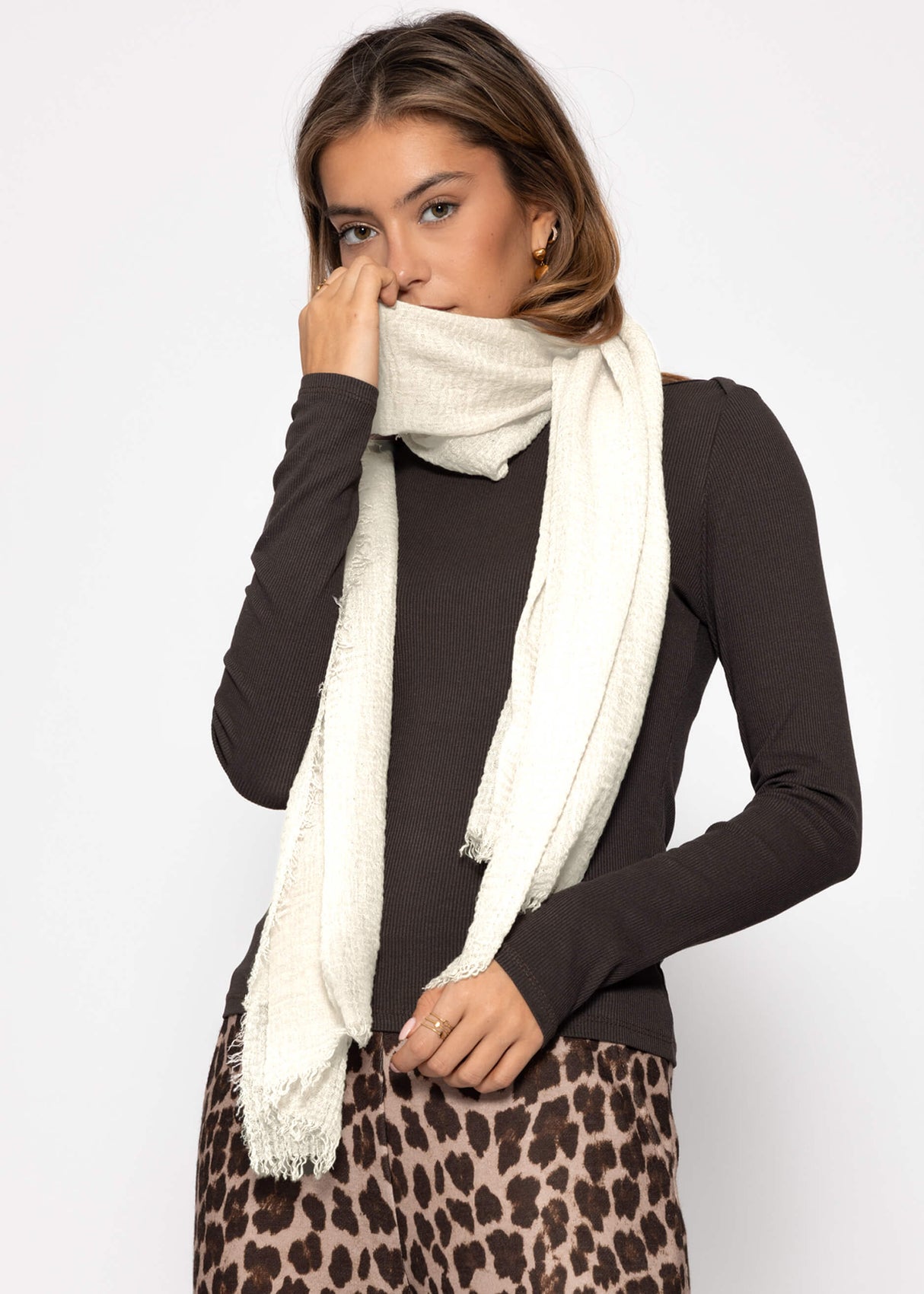 Muslin scarf, off-white