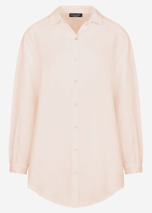 Musselin Bluse oversize, hellbeige