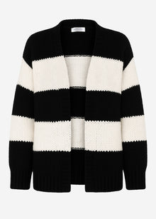 Striped oversized cardigan - off-white-black