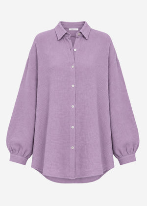 Muslin blouse oversize - violet