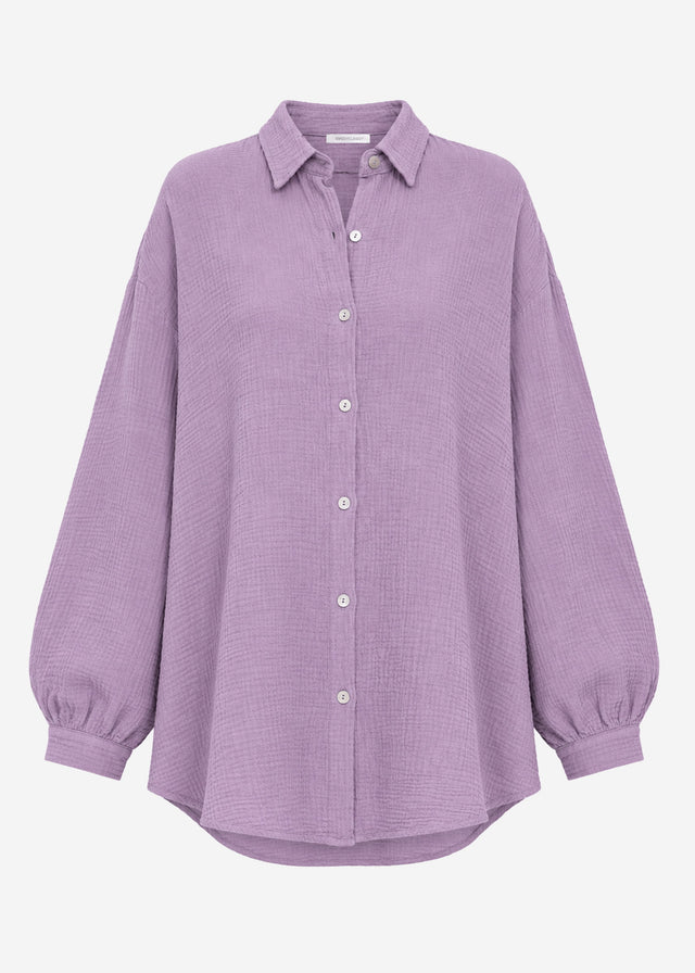 Muslin blouse oversize - violet