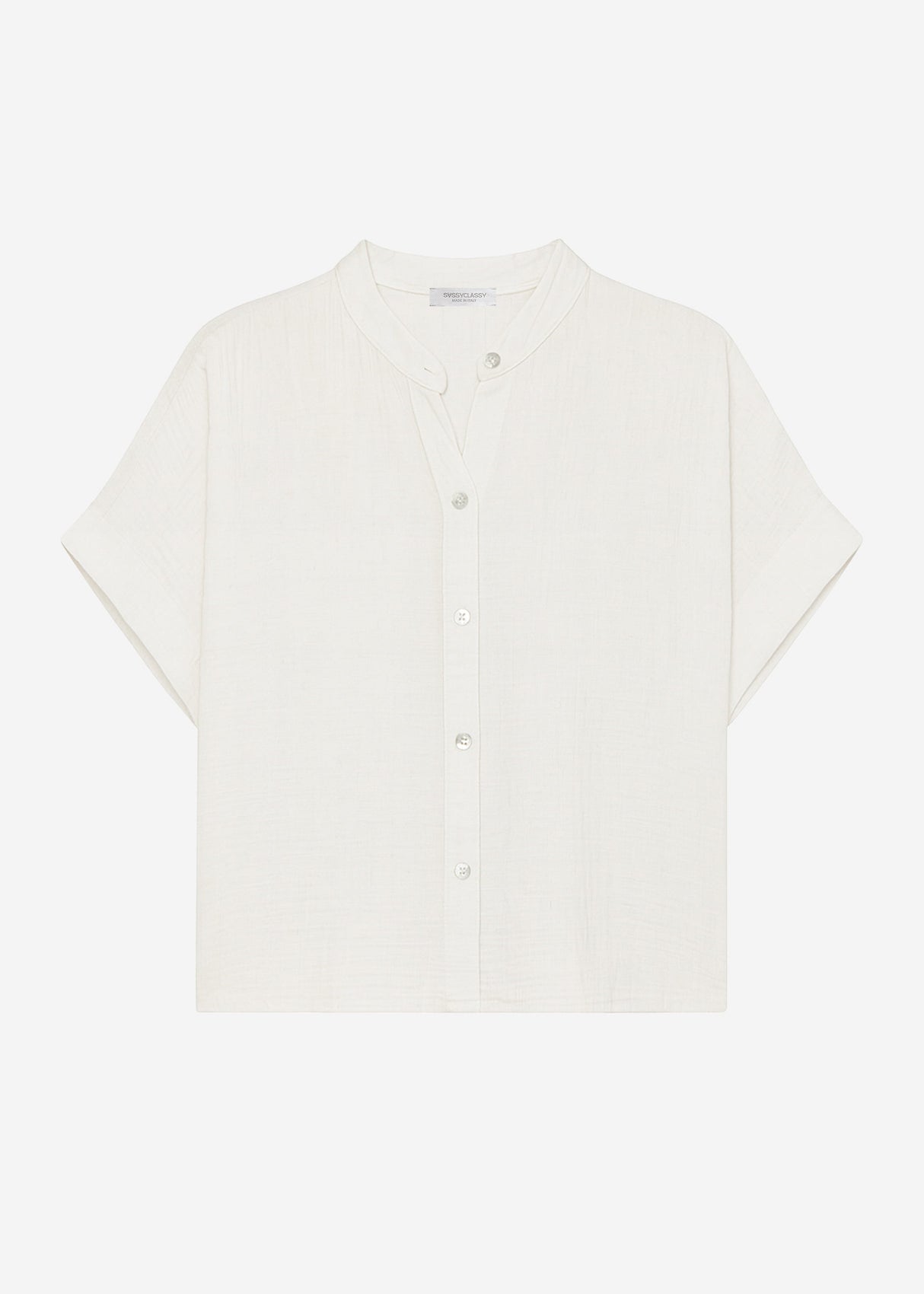 Muslin blouse with short sleeves - light beige