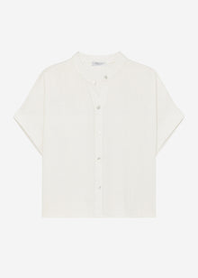 Muslin blouse with short sleeves - light beige