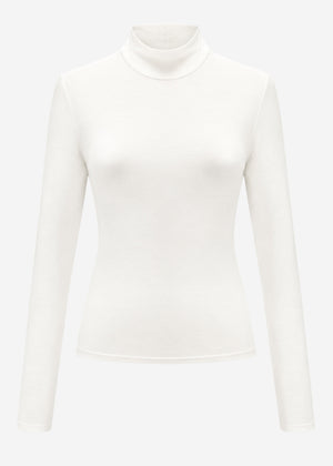 Langarm Shirt mit Rollkragen - offwhite