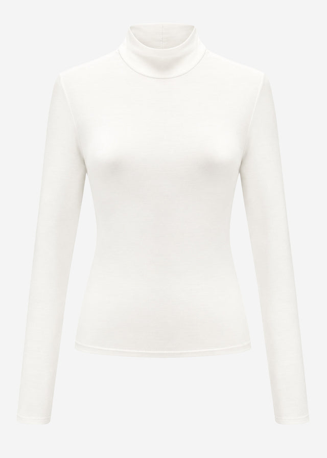 Langarm Shirt mit Rollkragen - offwhite