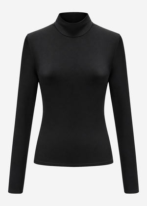 Long-sleeved turtleneck shirt - black