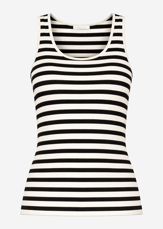 Gestreiftes Tank Top - offwhite-schwarz