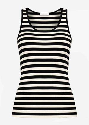 Striped tank top - black-off-white