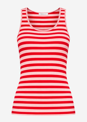 Striped tank top - pink-red