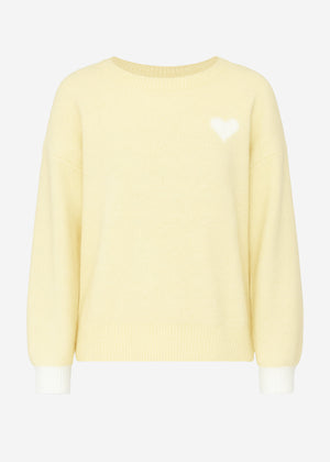 Sweater with heart - yellow