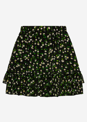Floral skirt - black
