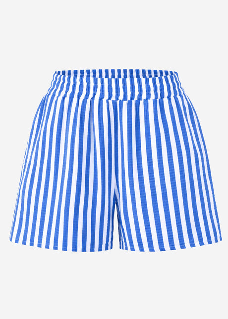 Gestreifte Musselin Shorts - jeansblau von SASSYCLASSY