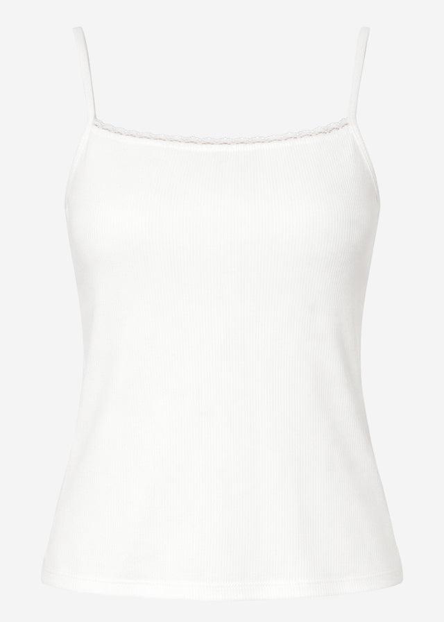 Träger Top mit Spitze - offwhite