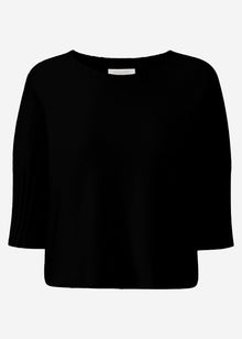 Kurzarm Crop Pullover - schwarz