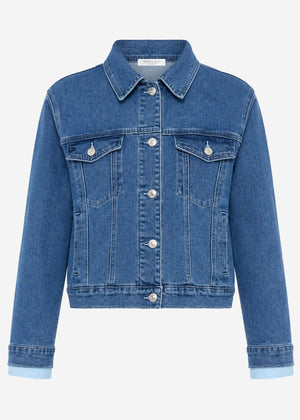 Jeans jacket with contrasting hem - blue