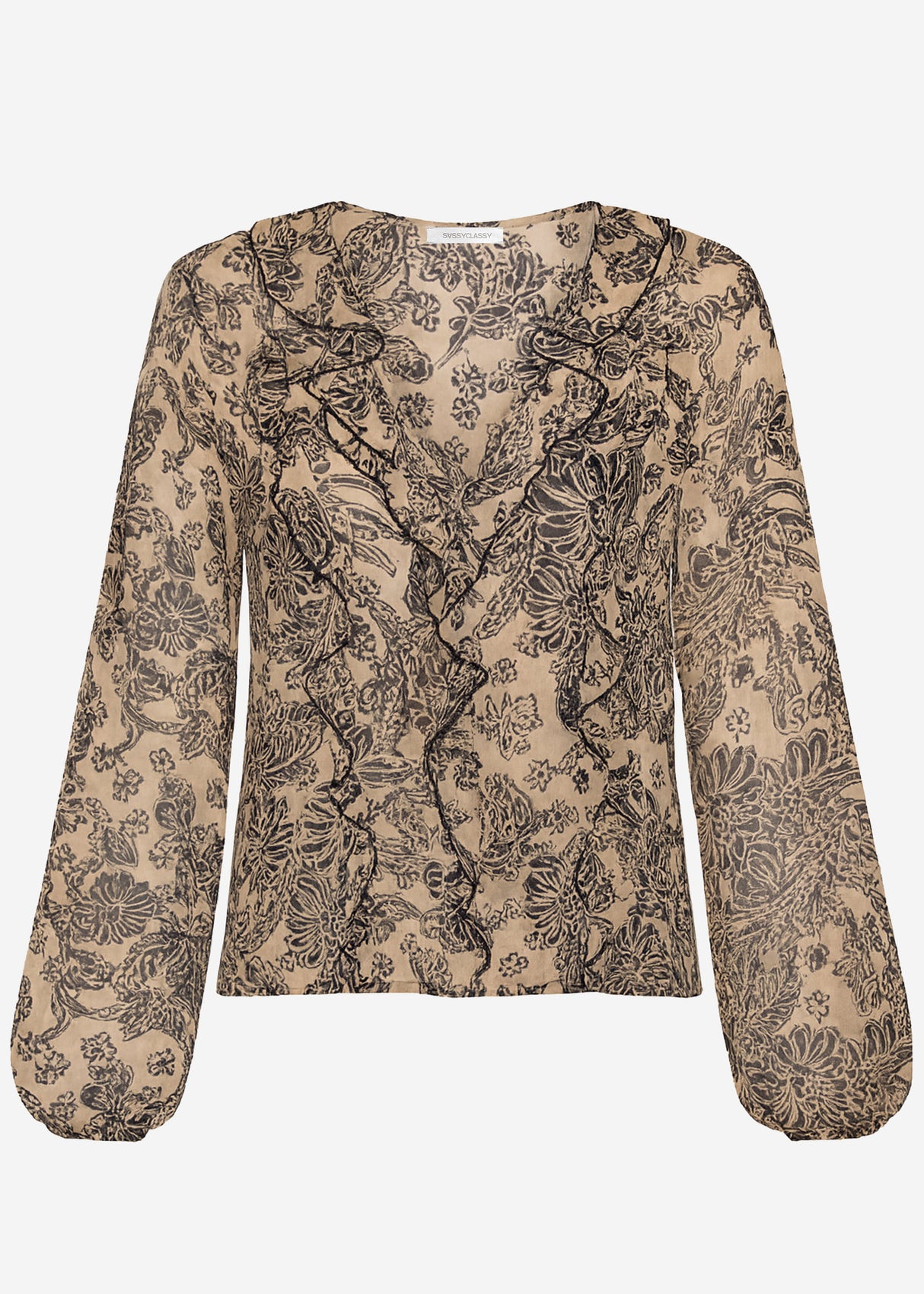 Light blouse with ruffles - beige