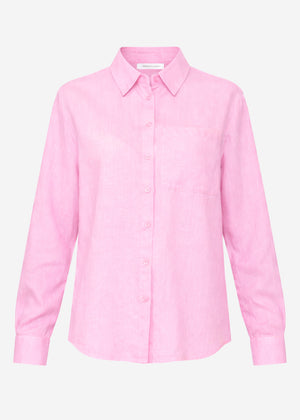 Linen shirt blouse - pink