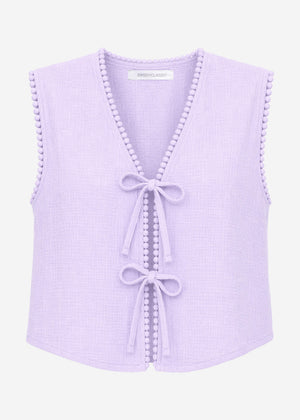 Musselin top with loops - lilac