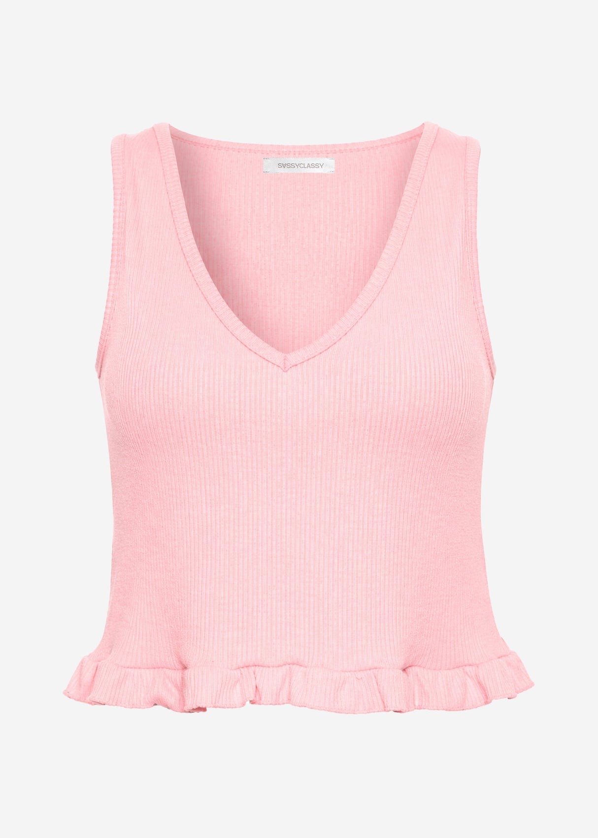 Top with ruffles - pink