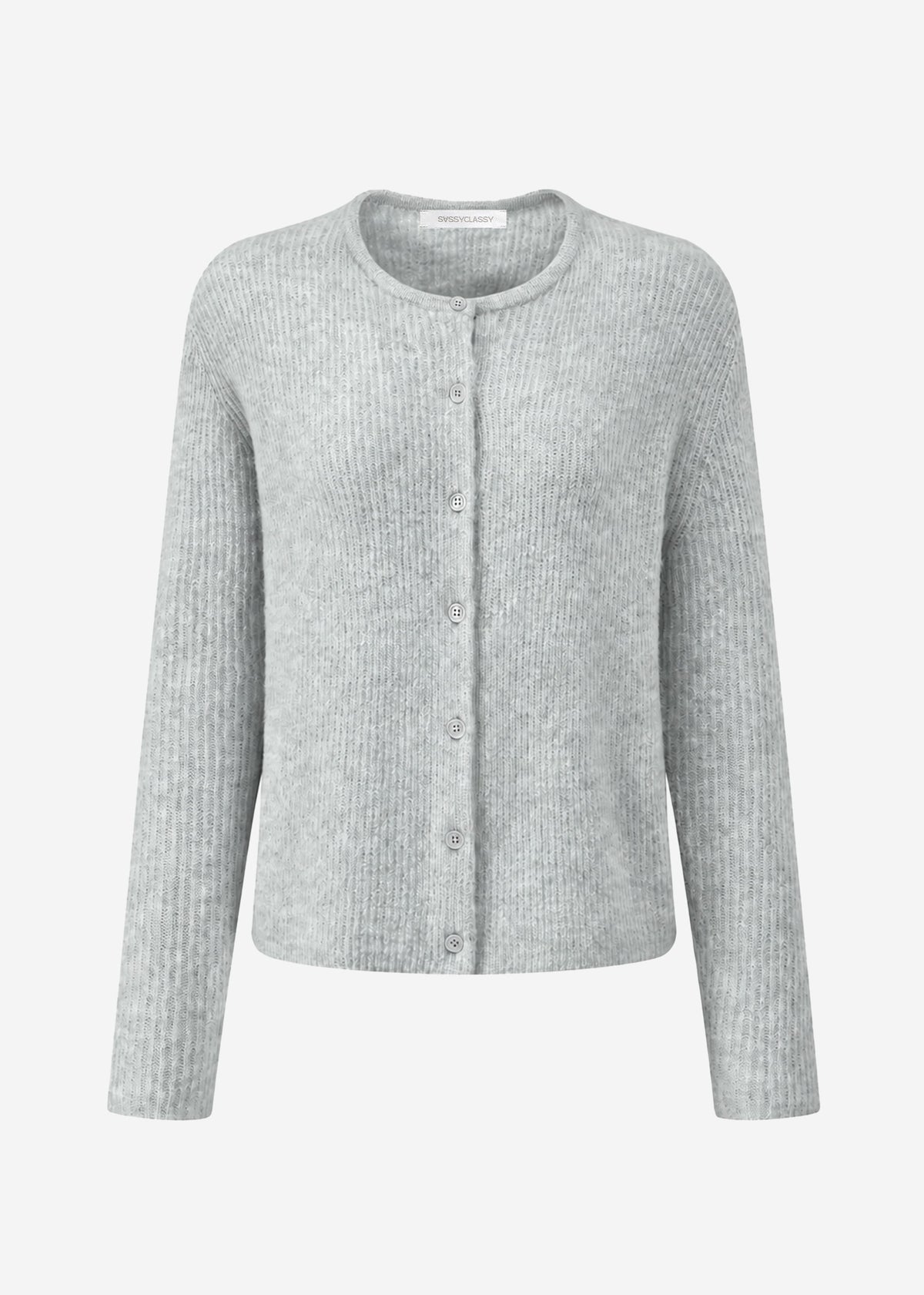 Cardigan with rib structure - light gray