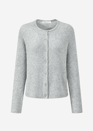 Cardigan with rib structure - light gray