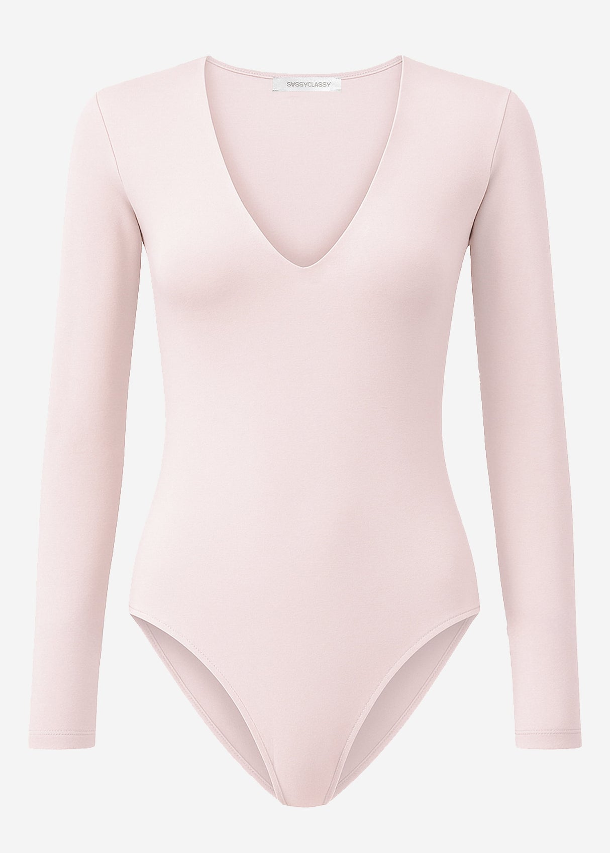 Long arm body with a V -neck - pink