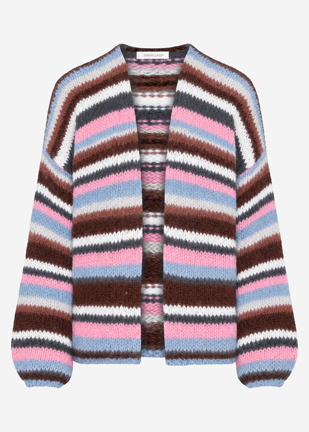 Striped cardigan - pink blue