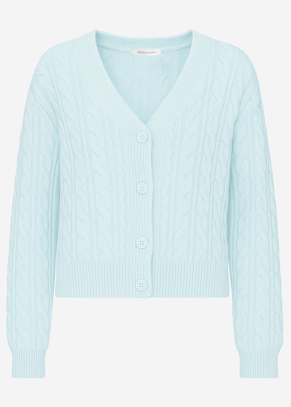 Cardigan with cable knit pattern - ice blue