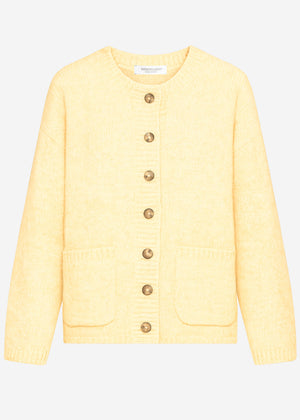 Part jacket with bags & large button placket - yellow