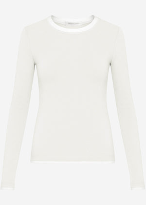 Long -sleeved shirt with contrast inserts - taupe