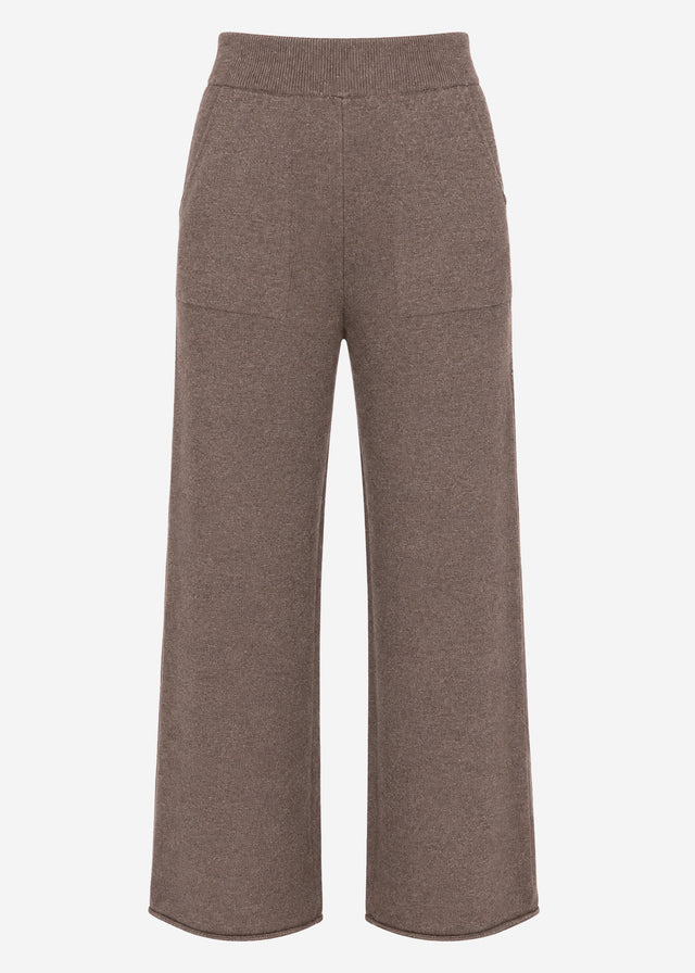 Strickhose mit Kaschmir - taupe