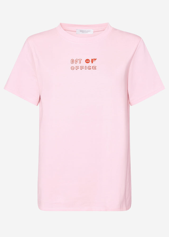 Oversized T-shirt with print - rose