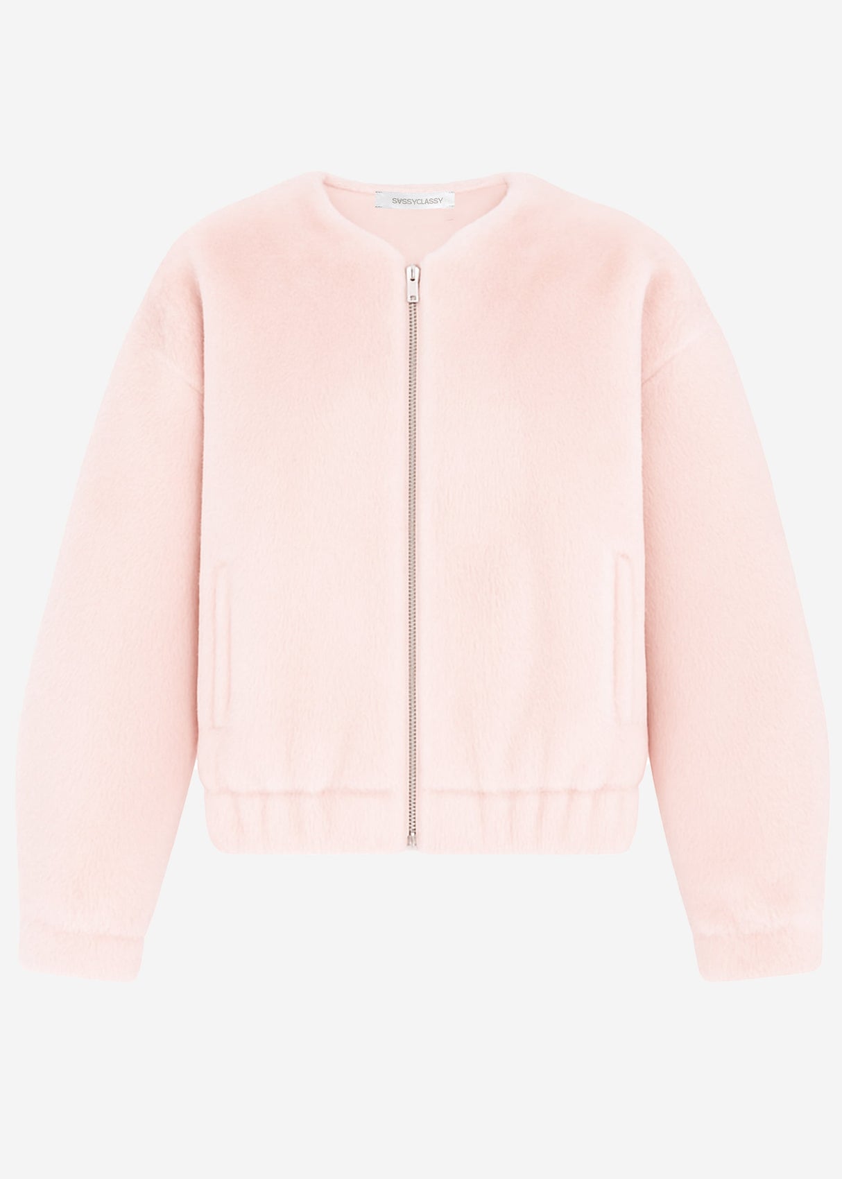 Fellimitation bomber jacket - pink