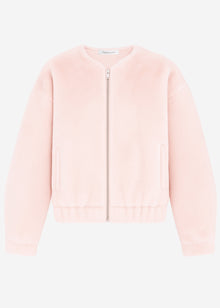 Bomberjacke aus Fellimitat - rosa
