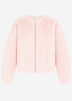 Fellimitation bomber jacket - pink