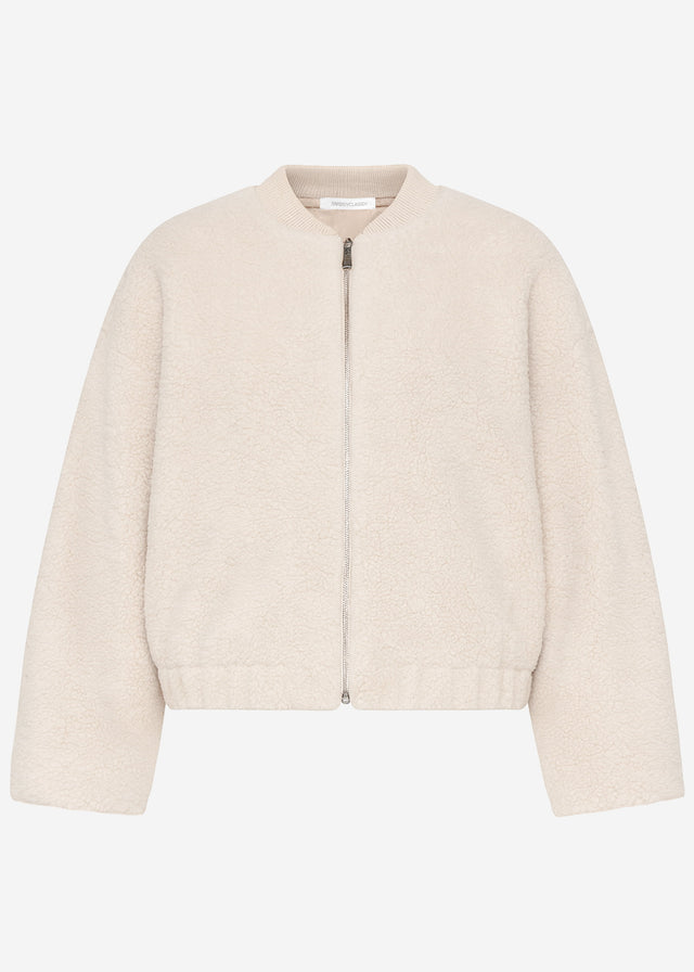 Teddy fleece bomber jacket - beige