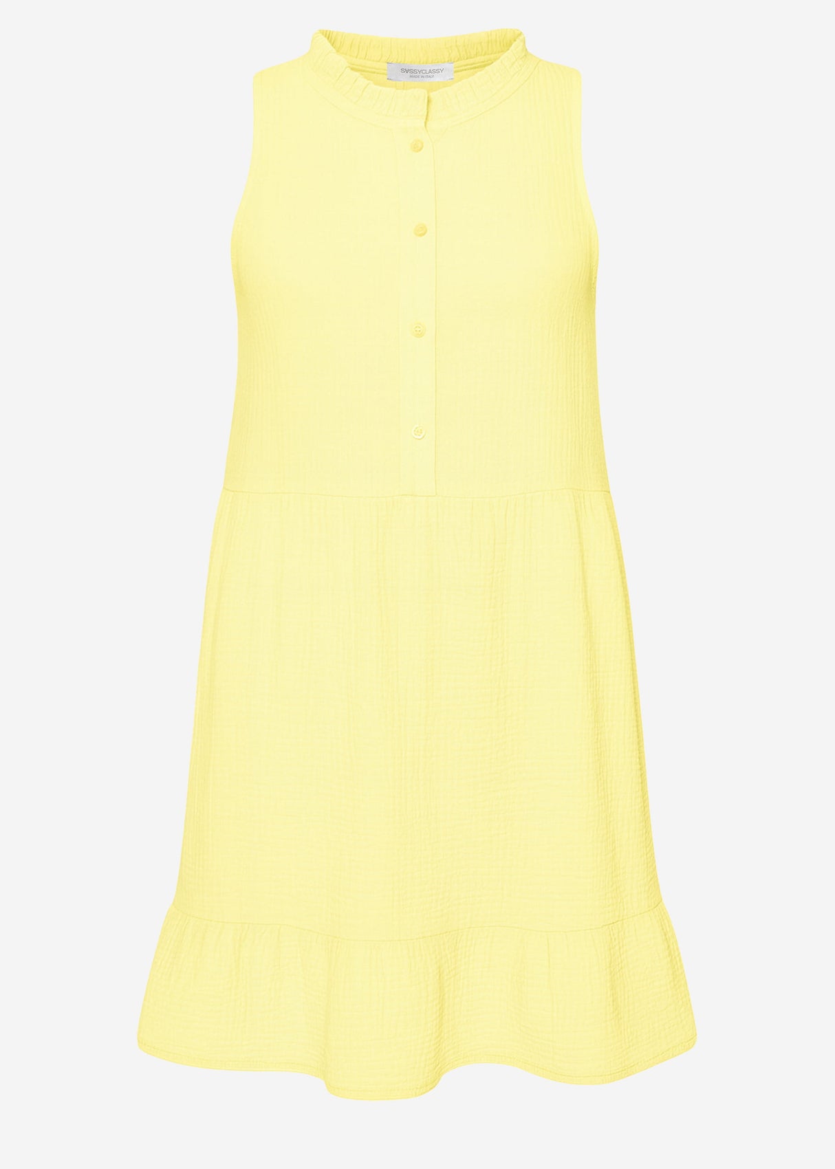 Small Musselin dress with ruffles - butter yellow