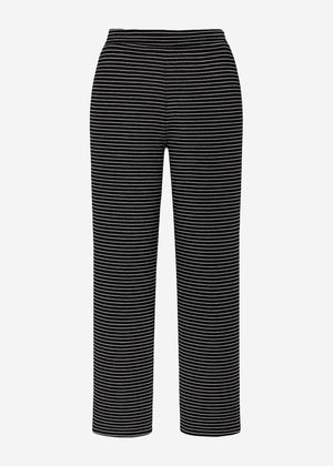 Loungewear trousers with stripes - black