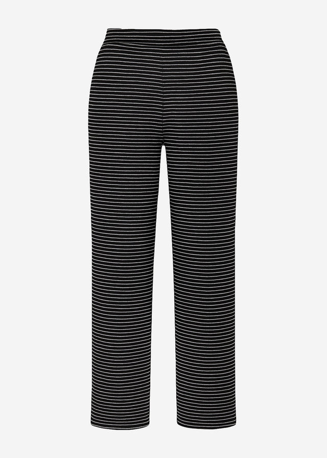 Loungewear trousers with stripes - black