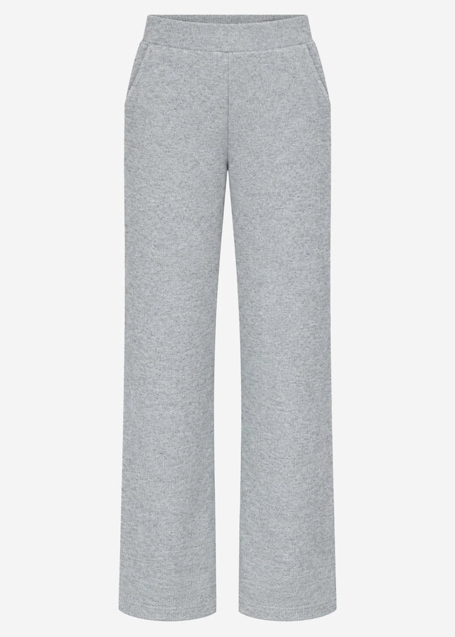 Ribbed loungewear trousers - grey