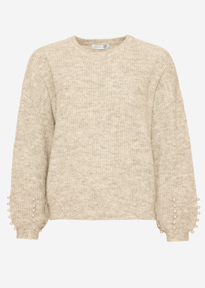Sweaters with a pearl detail - beige