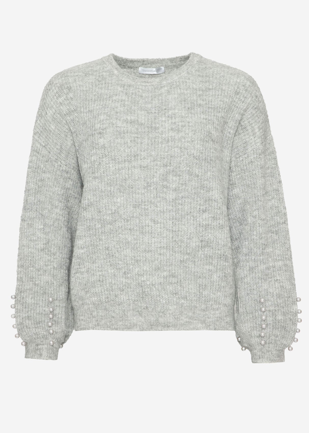 Sweater with pearl detail - gray