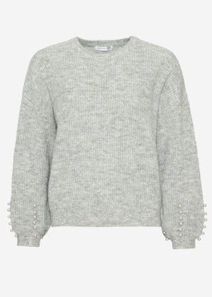 Sweater with pearl detail - gray