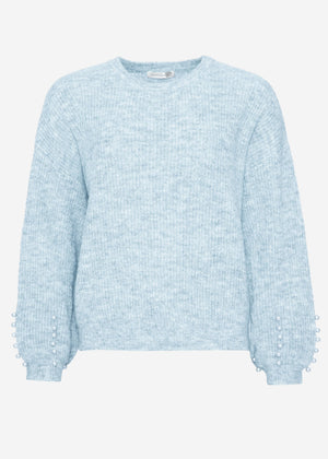 Sweater with bead details - light blue