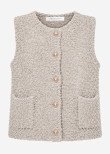 Bouclé waistcoat with pockets - greige