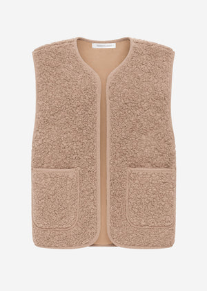 Teddyweste mit Taschen - taupe
