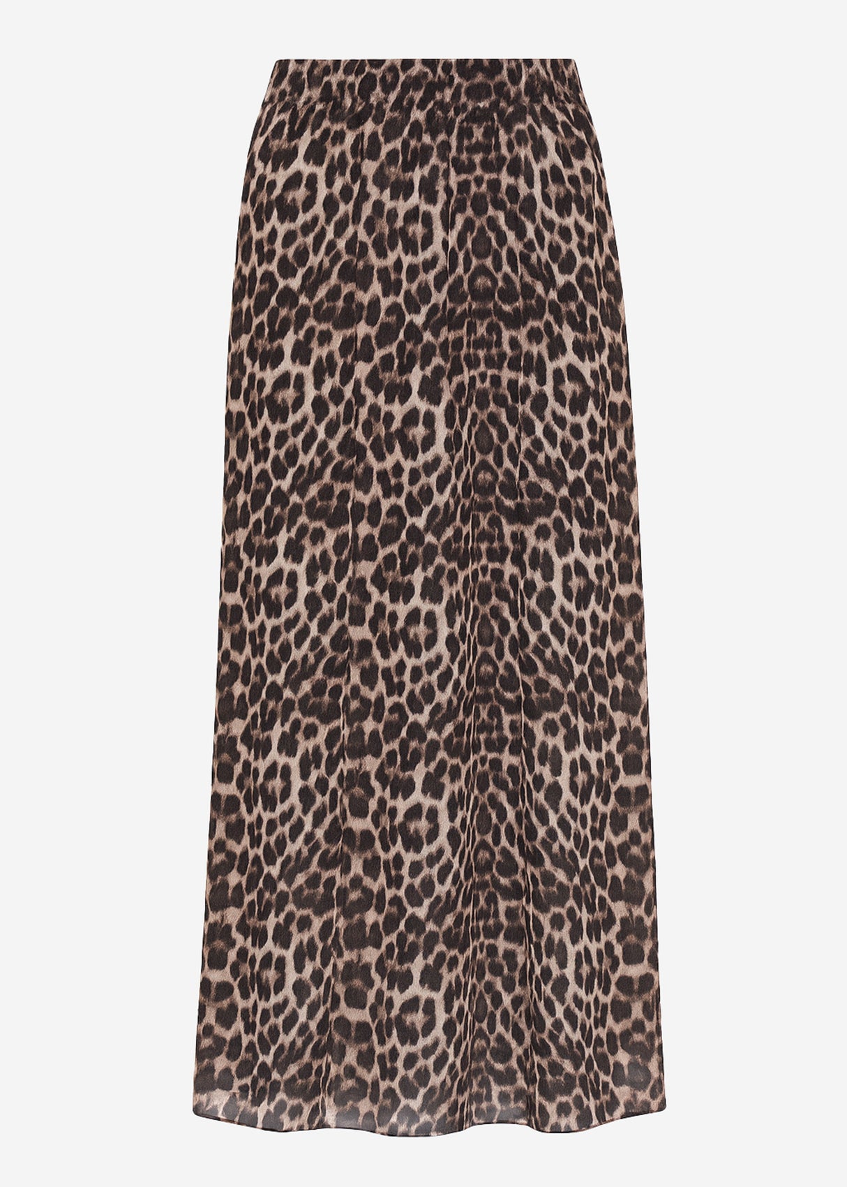 Long chiffon skirt with leopard print - beige